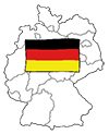 Deutschlandflagge auf Deutschlandkarte